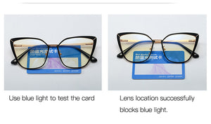 Clear Glasses Frame Computer Cell Phone Women Cat Eye Anti Blue Light Metal Eyewear Blocking Glasses Optical Spectacle Eyeglass