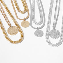 Load image into Gallery viewer, Punk Miami Cuban Choker Necklace Steampunk Men Jewelry Vintage Big Coin Pendant Chunky Chain Necklace for Women Neck Accessories