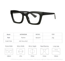 Load image into Gallery viewer, WERGASUN Cat Eye Optical Frames vintage eyeglasses Transparent Computer Glasses Fashion Brand Woman Spectacles Glasses