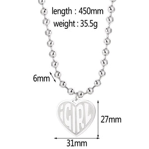 100% Stainless Steel Female Symbol Internet Girl She Devil Igirl Choker Necklace for Women Heavy Gothic Streetwear Chain Jewelry