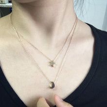 Carica l&#39;immagine nel visualizzatore di Gallery, Collana girocollo semplice a forma di cuore con stella di luna per collana a catena da donna con ciondolo sul collo Girocolli Collane di Boemia Regali di gioielli 