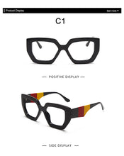 Load image into Gallery viewer, Fashion Polygonal Glasses Frame Women European And American Three-Color Frame Flat Glasses Men&#39;s Glasses Can Wear Myopia Glasses