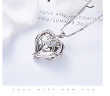 Load image into Gallery viewer, Women Silver Color Necklace Embellished with Crystals from Swarovski Necklace Angel Wings Heart Pendant Valentines Gift
