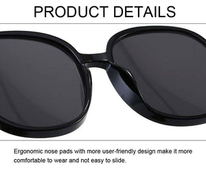 New Round Frame Sunglasses Women Retro Brand Designer Brown Black Oversized Lady Sun Glasses Female Fashion Outdoor Driving