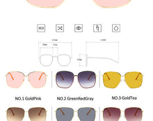 Load image into Gallery viewer, 2022 Fashion Metal Women Sunglasses Mirror Classic Large frame Retro Street Beat Glasses Travel Oculos De Sol UV400