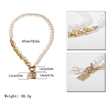 Load image into Gallery viewer, Punk Imitation Pearl Choker Necklace Collar Statement Gold Color Love Heart Lasso Pendant Necklace for Women Jewelry