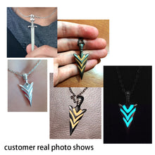 Load image into Gallery viewer, Luminous Glowing Arrow Pendant Necklace Knight Spear Necklace Glow In The Dark Pike Necklace for Women Men Halloween Gift