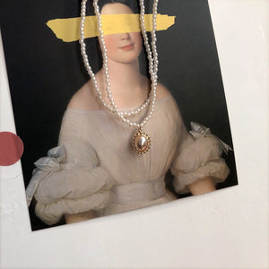 Fashion Beaded Pearl Necklace Women Cute Gold silver color Double Layer Chain Pendant Choker Korean Jewelry 2020 wholesale
