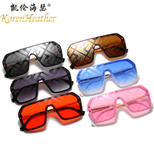 Load image into Gallery viewer, 2022 futuristic big rectangle FF logo sunglasses women uv400 high quality oversized shades for women retro mirro oculos de sol