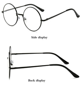 Retro-classic transparent lens metal frame men and women circular reading glasses  retro-personality college style