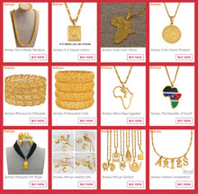 Carica l&#39;immagine nel visualizzatore di Gallery, Anniyo Length 53CM/83CM/200CM Width 9MM, Ethiopian Thick Necklaces Women Gold Color Africa Eritrea Men Chain Dubai Arab #046506
