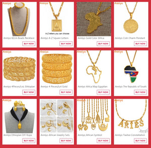 Anniyo Length 53CM/83CM/200CM Width 9MM, Ethiopian Thick Necklaces Women Gold Color Africa Eritrea Men Chain Dubai Arab #046506