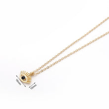 Load image into Gallery viewer, 2020 New Fashion Ladies Chic Gold Chain Colorful Rhinestone Filled Evil Eye Coin Necklaces For Women Bohemian Gold Necklaces