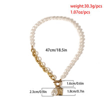 Load image into Gallery viewer, Gothic Baroque Pearl Angel Pendant Choker Necklace for Women Wedding Punk Lasso Big Chunky Thick Lock Chain Necklace Jewelry