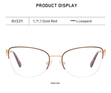 Load image into Gallery viewer, Semi Rimless Cat Eye Myopia Glasses Frame Women Optical Prescription Eyeglasses Frame Ladies Retro Luxury Brand Spectacles Frame