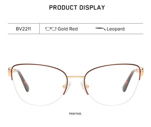 Semi Rimless Cat Eye Myopia Glasses Frame Women Optical Prescription Eyeglasses Frame Ladies Retro Luxury Brand Spectacles Frame