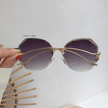 Load image into Gallery viewer, Oulylan Rimless Sunglasses Women Fashion Metal Bent leg Gradient Sun Glasses Ladies Sexy Blue Pink Eyewear Vintage Shades UV400