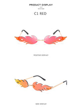 Load image into Gallery viewer, Vintage Fire Flame Sunglasses Women Men Rimless Sunglasses Luxury Brand  Rectangle Fashion Sun Glasses Clear Streetwear Shades