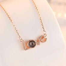 Load image into Gallery viewer, 100 Languages Love Necklace Heart Pendant Wedding Romantic I Love You Projection Necklace for Women Girl Friend Ladies Gifts