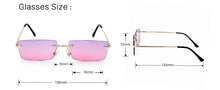 Load image into Gallery viewer, Rectangle Ladies Sunglasses Women 2022 Rimless Square Polarized Sun Glasses For Ladies Zonnebril Dames Vrouwen Bril