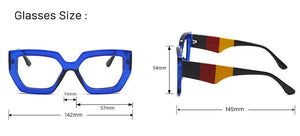 Fashion Polygonal Glasses Frame Women European And American Three-Color Frame Flat Glasses Men's Glasses Can Wear Myopia Glasses