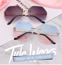 Load image into Gallery viewer, Design Fashion Lady Sun glasses 2022 Rimless Women Sunglasses Vintage Alloy Frame Classic Brand Designer Shades Oculos