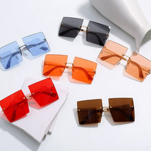 Load image into Gallery viewer, Trendy Oversized Square Sunglasses Women Personlity Fashion Sexy Red Brown Tinted Color Lens UV400 Retro Ladies Sun Glasses