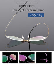Load image into Gallery viewer, Women Titanium alloy Screwless Rimless Cat Eye Glasses Frame, Ultralight Frameless Optical Frames For Prescription Myopia F860