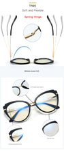 Load image into Gallery viewer, 48270 Retro Cat Eye Anti Blue Glasses Frames TR90 Men Women Optical Computer Glasses