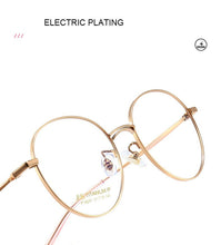 Load image into Gallery viewer, Pure Titanium Frame Glasses Full Rim Eye Glasses Women Style Spring Hinges Round Spectacles and Nearsighted Eyewear