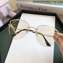 Load image into Gallery viewer, Oulylan Cat Eye Sunglasses Women Luxury Rimless Gradient Sun Glasses Clear Ocean Color Lenses Shades Ladies Sunglass UV400