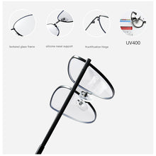 Load image into Gallery viewer, Peekaboo retro metal glasses frame cat eye female gold black clear lens triangle optical eyeglasses women&#39;s accessories