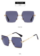 Carica l'immagine nel visualizzatore di Gallery, Occhiali da sole senza montatura di nuova moda Occhiali da sole di marca di lusso da donna Occhiali da sole quadrati in metallo UV400 Shades Eyewear Oculos Gafas de sol 