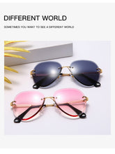 Load image into Gallery viewer, New Fashion Rimless Sunglasses Luxury Brand Design Women Metal Sun glasses Lady UV400 Shades Eyewear Oculos de sol
