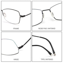 Load image into Gallery viewer, Men Ultralight Titanium Alloy Full Rim Eyeglasses Frame For Prescription Spectacles Flexible Temple Legs IP Electroplating S6614
