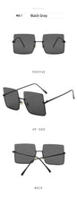 Load image into Gallery viewer, 2022 Metal Semi-rimless Sunglasses Women Retro Oversized Square Sun Glasses Men Fashion Half Metal Frame Streetwear Eyewear
