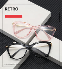 Carica l&#39;immagine nel visualizzatore di Gallery, Oulylan Sexy Eyeglasses Frame Women Fashion Cat Eye Glasses Frames Transparent  Myopia Frame Female Optical Spectacles