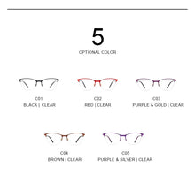 Load image into Gallery viewer, Women Cat Eye Glasses Half Frame Ladies Fashion Trending Eyewear Myopia Prescription Optical Eyeglasses