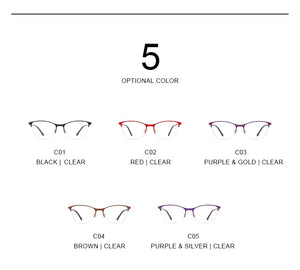 Women Cat Eye Glasses Half Frame Ladies Fashion Trending Eyewear Myopia Prescription Optical Eyeglasses