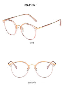 Round Anti Blue Light Computer Glasses Women Men Prescription Reading Ladies 2022 Eyeglasses Frame Radiation Protection Lens