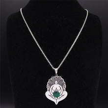 Load image into Gallery viewer, AFAWA Forest Goddess Stainless Steel Chain Necklace for Women Silver Color Statement Necklace Jewelry cadenas mujer N3323S02