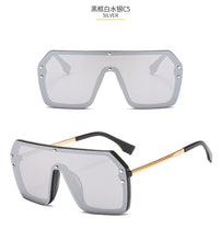 Load image into Gallery viewer, 2022 futuristic big rectangle FF logo sunglasses women uv400 high quality oversized shades for women retro mirro oculos de sol