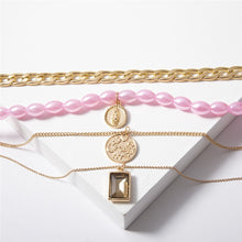 Carica l&#39;immagine nel visualizzatore di Gallery, Punk Multi Layered Pearl Choker Necklace Collar Statement Virgin Mary Coin Crystal Pendant Necklace Women Jewelry