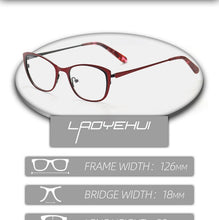 Load image into Gallery viewer, Square rectangular cat eye eyeglasses frame metal transparent small narrow glasses Women diopters customizable fashion luxury