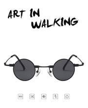 Load image into Gallery viewer, Small Round Sunglasses Women Men UV400 Metal Brand Designer Punk Sun Glasses Steampunk Vintage Goggles Black Shades