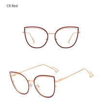 Load image into Gallery viewer, Ralferty Retro Metallic Eyeglass Frame Women Computer Anti Blue Light Glasses Leopard Myopia Optic Prescription Glasses Frame