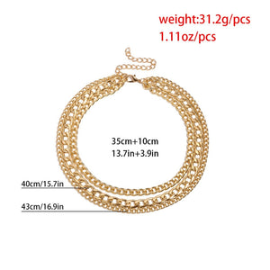 Punk Metal Multi layer Thick Chain Choker Necklace For Women Men Goth Fashion Night Club Jewelry Female Chocker Collier