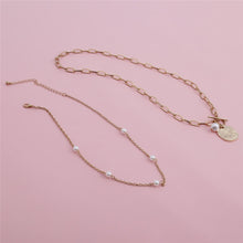Carica l&#39;immagine nel visualizzatore di Gallery, Punk Multi Layered Pearl Choker Necklace Collar Statement Virgin Mary Coin Crystal Pendant Necklace Women Jewelry