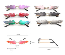 Load image into Gallery viewer, Vintage Fire Flame Sunglasses Women Men Rimless Sunglasses Luxury Brand  Rectangle Fashion Sun Glasses Clear Streetwear Shades