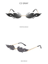 Load image into Gallery viewer, Luxury Fashion Fire Flame Sunglasses Women  Rimless Wave Sun Glasses Metal Shades For Vintage Women Mirror Eyewear UV400